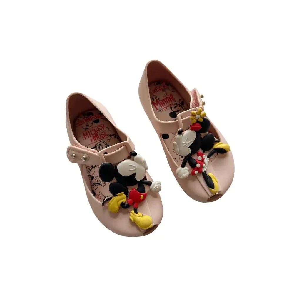 Mini Melissa Mickey + Minnie T-Strap Flats Size 7